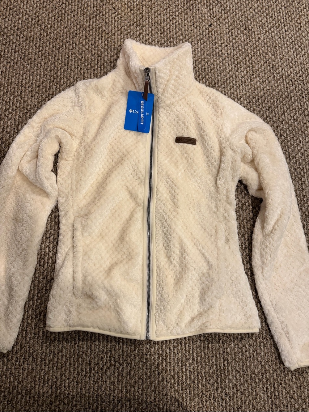 NWT Columbia Cream Plush Full-Zip Light Fleece Jacket XS
